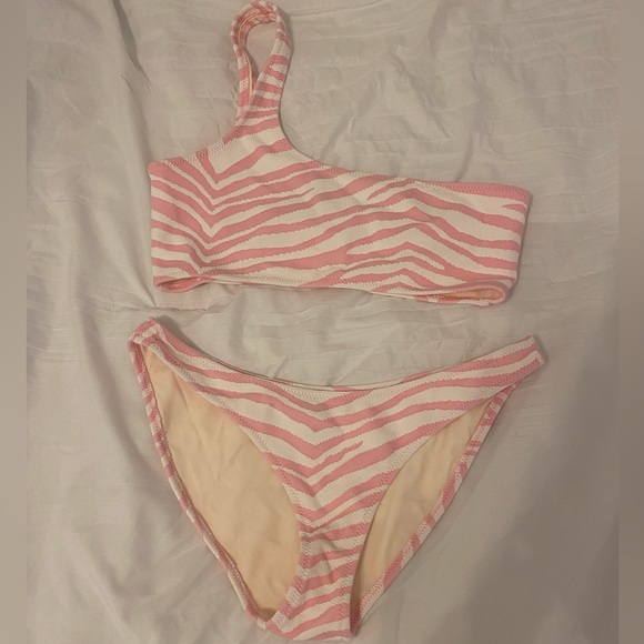 triangl swimwear Other - TRIANGL pink zebra one shoulder bikini